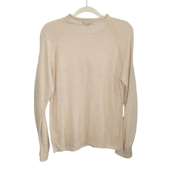 Carolyn Taylor Women's Size L Cozy Lightweight Crew Neck Sweater Champagne - Picture 3 of 8